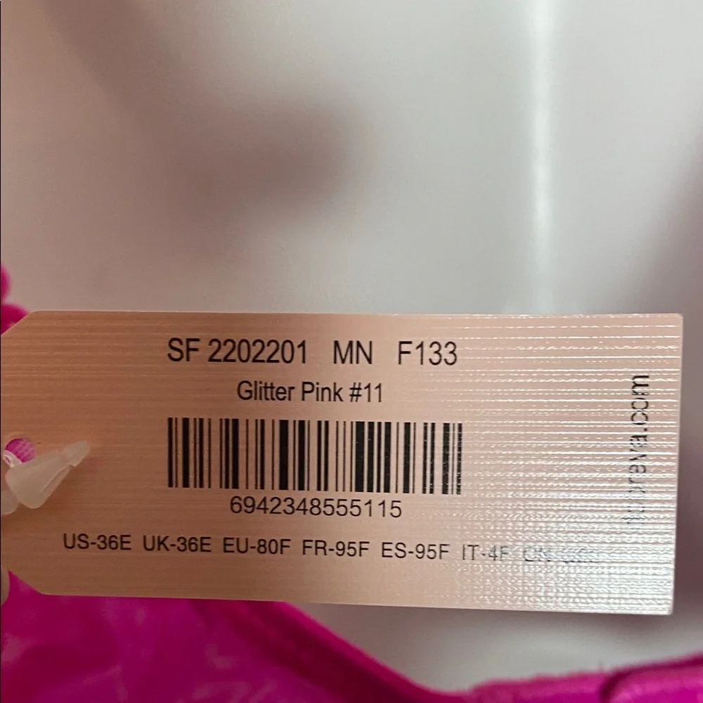 Dobreva Sexy Pink Lace Underwire Bra Size 36E Adjustable Strap